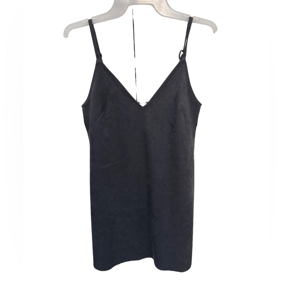 Wilfred Free Aritzia Faux Suede Sleeveless Mini Dress Adjustable Strap Gray XS